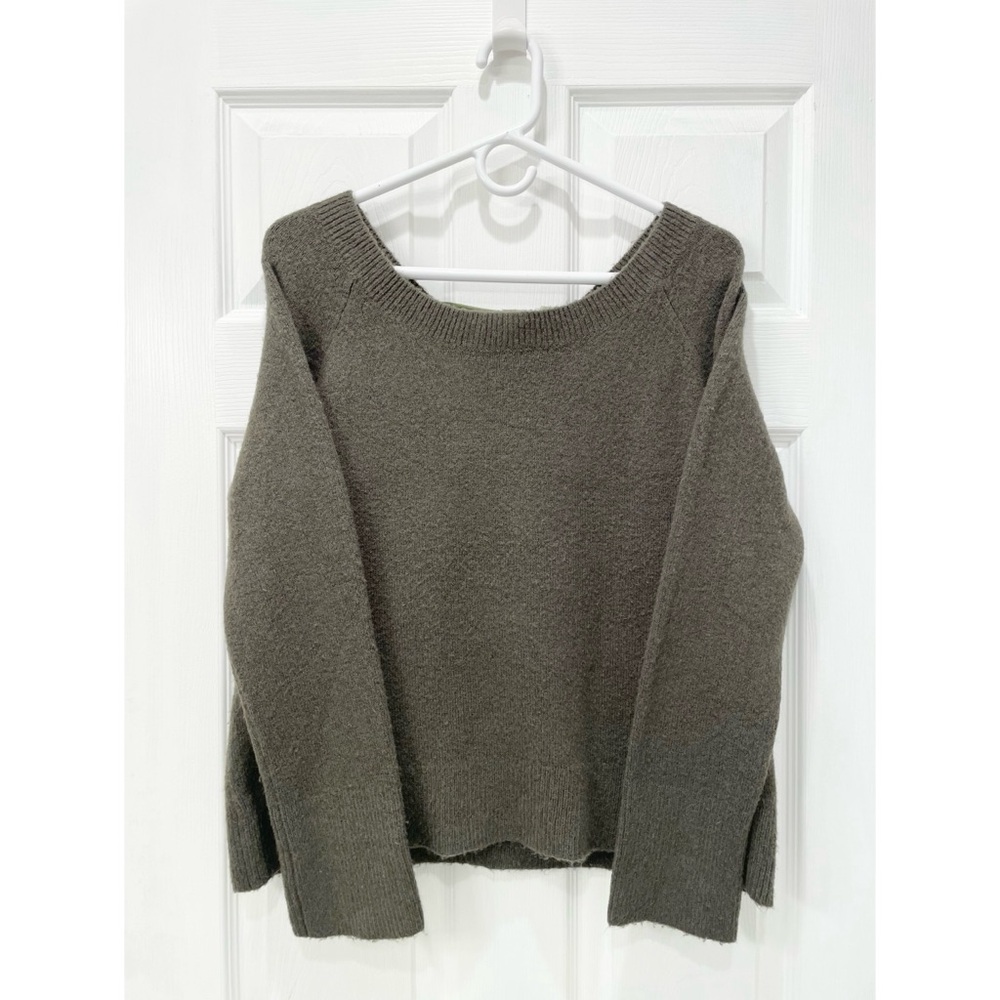 J. Crew V-Back Sweater With Velvet Tie